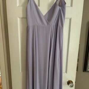 lavender wrap prom gown
